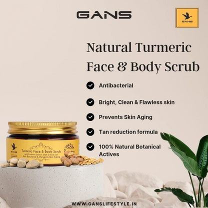 Gans Skincare Turmeric Haldi Face And Body Scrub 100GM