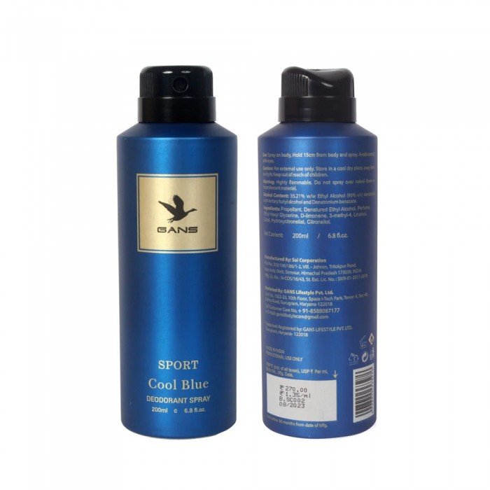 Gans Sport Cool Blue Men Deodorant Spray 200 ML